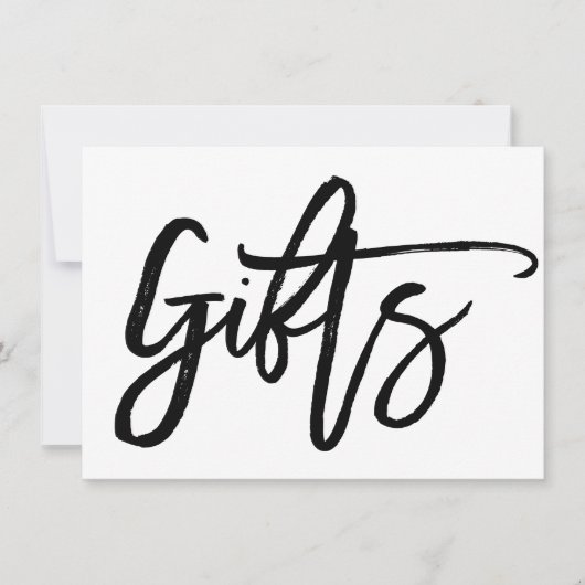 Chic Hand Letter Wedding Gifts Sign Einladung (Vorderseite)