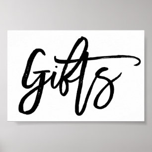 Chic Hand Letter Wedding Gifts Sign Poster