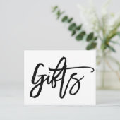 Chic Hand Letter Wedding Gifts Sign Postkarte (Stehend Vorderseite)