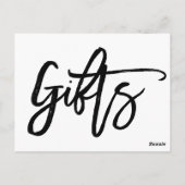 Chic Hand Letter Wedding Gifts Sign Postkarte (Rückseite)