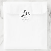 Chic Hand Letter Wedding Liebe Fevor Label Runder Aufkleber (Tasche)