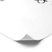 Chic Hand Letter Wedding Menu Poster (Ecke)