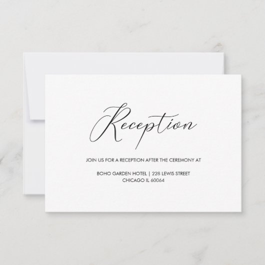 Chic Hand Letter Wedding Reception Einladung (Vorderseite)
