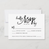 Chic Hand Letter Wedding RSVP Card (Vorderseite)