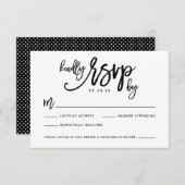 Chic Hand Letter Wedding RSVP Card (Vorne/Hinten)