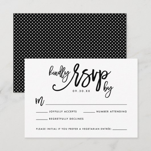 Chic Hand Letter Wedding RSVP Card (Vorne/Hinten)