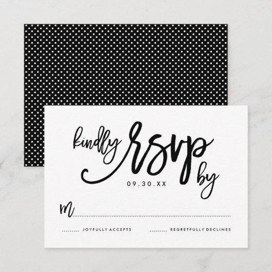 Chic Hand Letter Wedding RSVP Card (Vorne/Hinten)