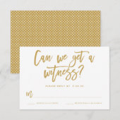 Chic Hand Letter Wedding RSVP Card in Gold Karte (Vorne/Hinten)