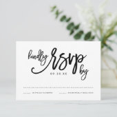 Chic Hand Letter Wedding RSVP Card Karte (Stehend Vorderseite)