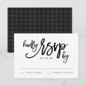 Chic Hand Letter Wedding RSVP Card Karte (Vorne/Hinten)