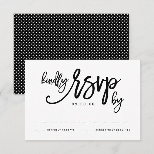 Chic Hand Letter Wedding RSVP Card Karte (Vorne/Hinten)