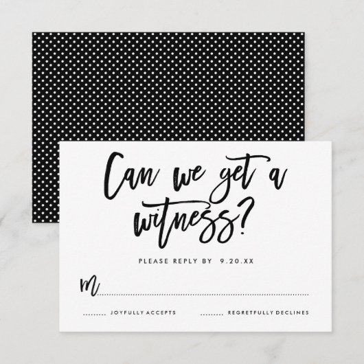 Chic Hand Letter Wedding RSVP Card Karte (Vorne/Hinten)