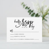 Chic Hand Letter Wedding RSVP Card Karte (Stehend Vorderseite)