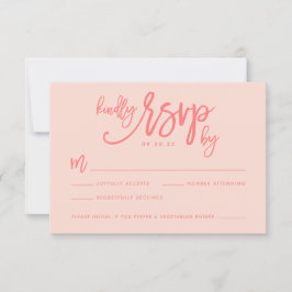 Chic Hand Letter Wedding RSVP Card | Korallen Karte