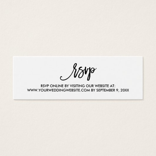 Chic Hand Letter Wedding RSVP Online Card (Vorderseite)
