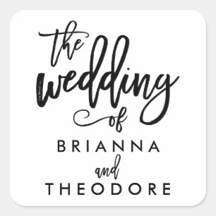 Chic Hand Letter Wedding Sticker