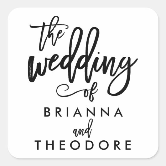 Chic Hand Letter Wedding Sticker (Vorderseite)