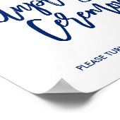 Chic Hand Letter Wedding Unplugged Zeremony Sign Poster (Ecke)