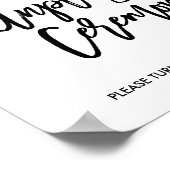 Chic Hand Letter Wedding Unplugged Zeremony Sign Poster (Ecke)