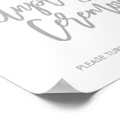 Chic Hand Letter Wedding Unplugged Zeremony Sign Poster (Ecke)