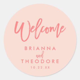 Chic Hand Letter Wedding Welcome Sticker | Koralle