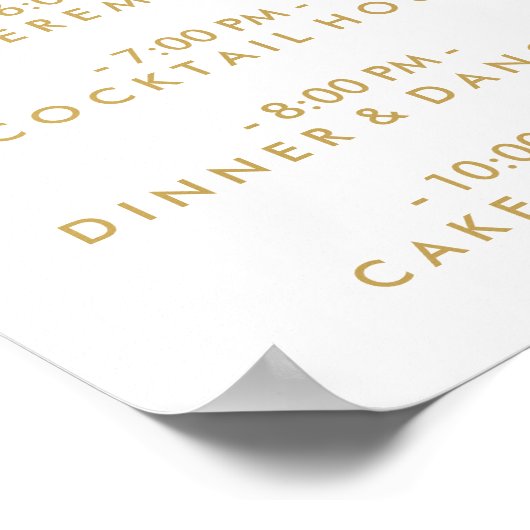 Chic Hand Letter Wedding Willkommensplan Poster (Ecke)