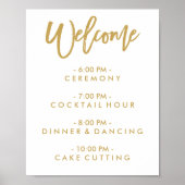 Chic Hand Letter Wedding Willkommensplan Poster (Vorne)