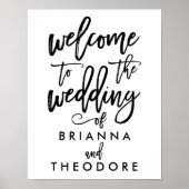 Chic Hand Letter Wedding Willkommenszeichen Poster (Vorne)