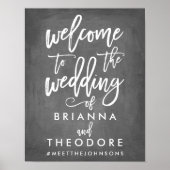 Chic Hand Letter Wedding Willkommenszeichen Poster (Vorne)