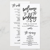 Chic Hand Letter Wedding Zeremony Program Programm (Vorne/Hinten)