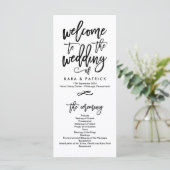Chic Hand Letter Wedding Zeremony Program Programm (Stehend Vorderseite)