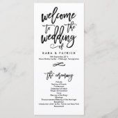 Chic Hand Letter Wedding Zeremony Program Programm (Vorderseite)