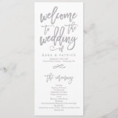 Chic Hand Letter Wedding Zeremony Program Programm (Vorderseite)