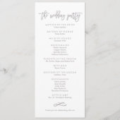 Chic Hand Letter Wedding Zeremony Program Programm (Rückseite)