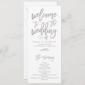 Chic Hand Letter Wedding Zeremony Program Programm (Vorne/Hinten)