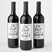 Chic Hand Letter Wedlet Drink Verheiratet sein Weinetikett (Flaschen)