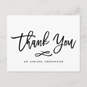 Chic Hand Letter Wedtered Dankeschön Flat Card Dankeskarte