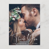 Chic Hand Letter Wedtered Dankeschön Foto Postkarte (Vorderseite)