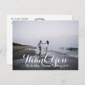 Chic Hand Letter Wedtered Dankeschön Postcard Postkarte (Vorne/Hinten)