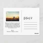 Chic Hand Letter Wedtered Dankeschön Postcard Postkarte (Rückseite)