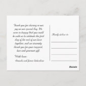 Chic Hand Letter Wedtered LIEBE UND DANKE Weiß Postkarte (Rückseite)