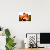 Chic Hand Letter Welcome Foto Poster (Heimbüro)