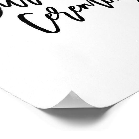 Chic Hand Letter Zeremony Sign Poster (Ecke)