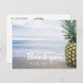 Chic Hand Lettered Ananas Danke Postcard Postkarte (Vorne/Hinten)