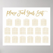 Chic Hand Lettered Chart Gold 17 Tische Poster (Vorne)