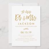 Chic Hand Lettered Dr. & Mrs. Engagement Party Einladung (Vorderseite)