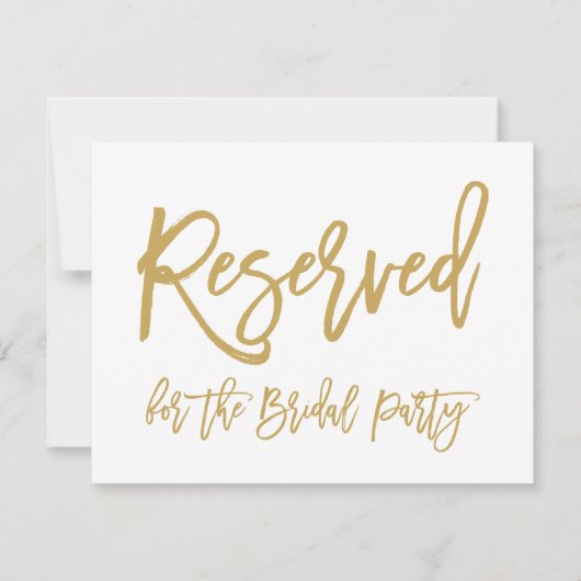 Chic Hand Lettered Gold Reserviertes Brautparty Einladung (Vorderseite)
