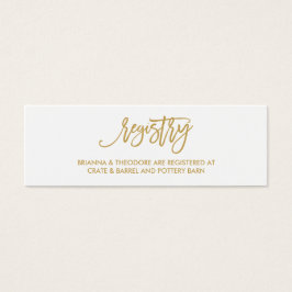 Chic Hand Lettered Gold Wedding Card