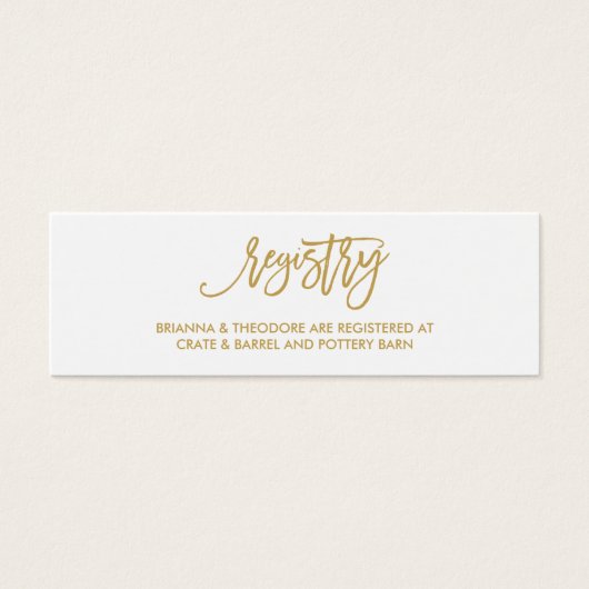 Chic Hand Lettered Gold Wedding Card (Vorderseite)