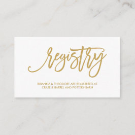 Chic Hand Lettered Gold Wedding Card Begleitkarte